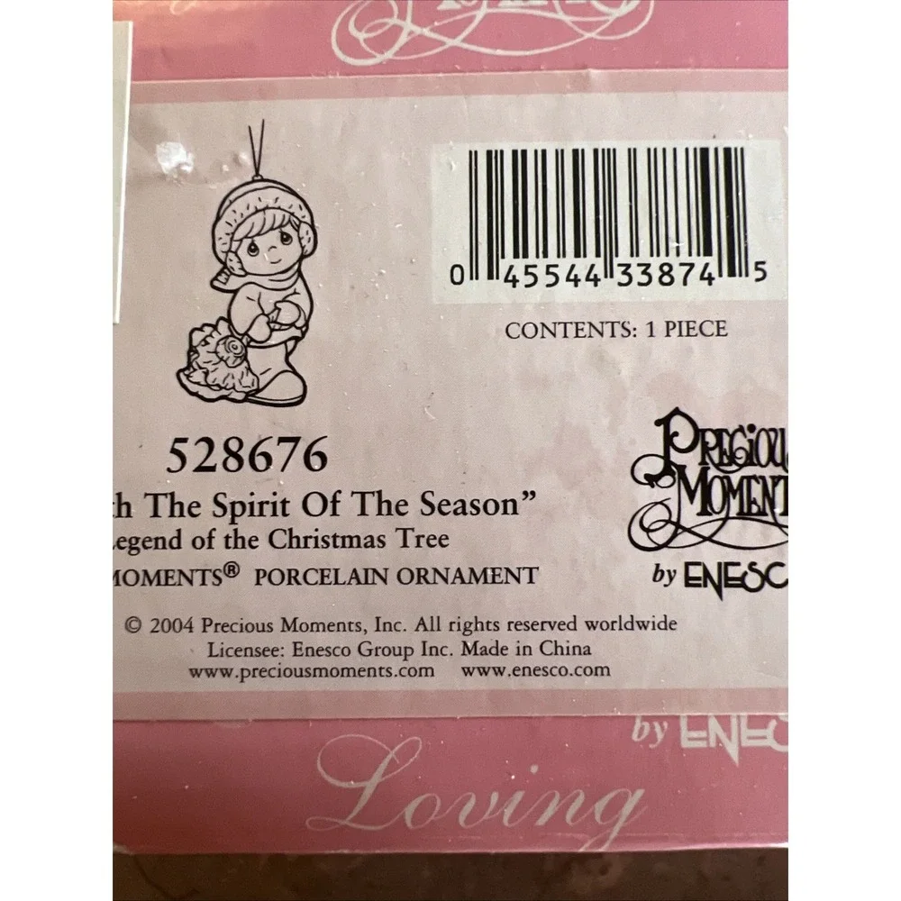 2004 Enesco Precious Moments Alive With The Spirit of The Season Ornament
